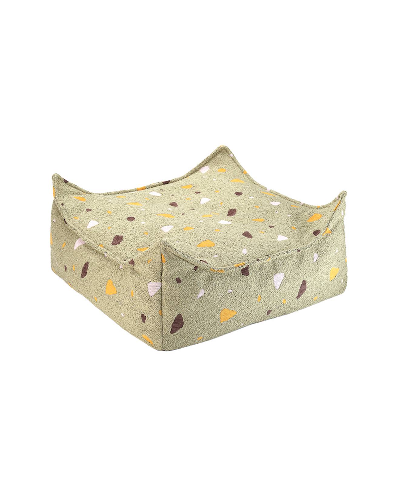 Pouf enfant ottoman carré - coussin de sol design terrazzo terrazzo moss
