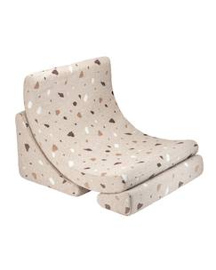 Chambre et rangement-Fauteuil de jeu enfant - pouf design lune design terrazzo