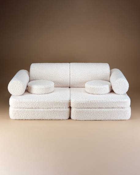 Canapé de jeu modulable enfant - settee convertible en teddy Biscuit+Cream white+Guava+Matcha+Warm hazel 8 - vertbaudet enfant 