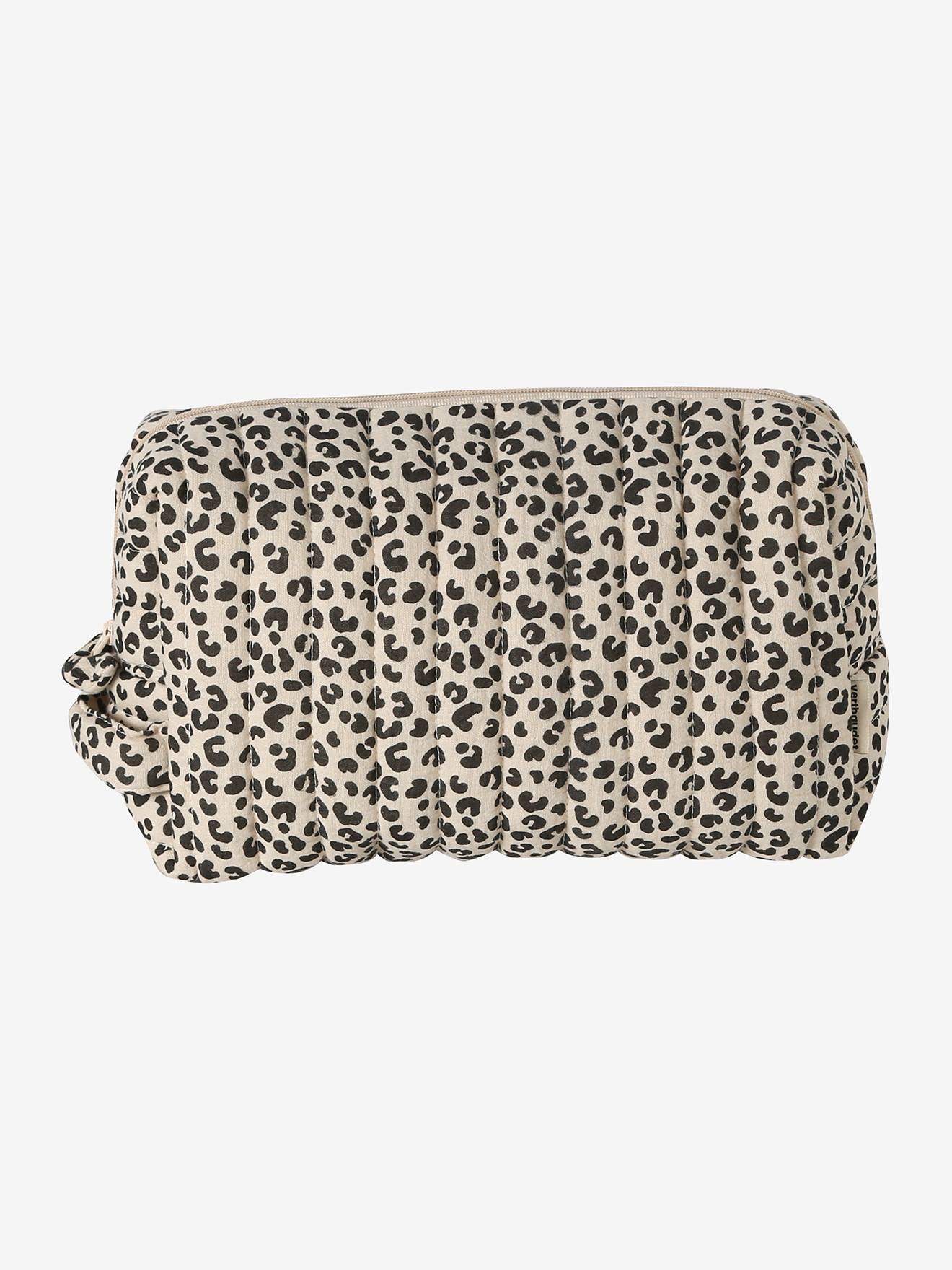 Trousse toilette Mama gaze coton beige imprimé