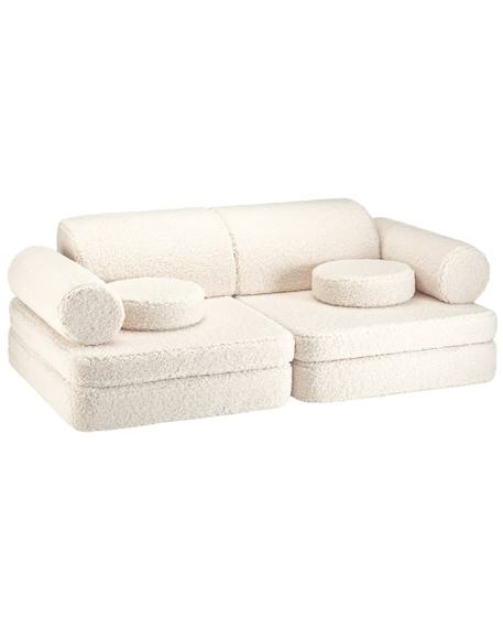 Canapé de jeu modulable enfant - settee convertible en teddy Biscuit+Cream white+Guava+Matcha+Warm hazel 6 - vertbaudet enfant 