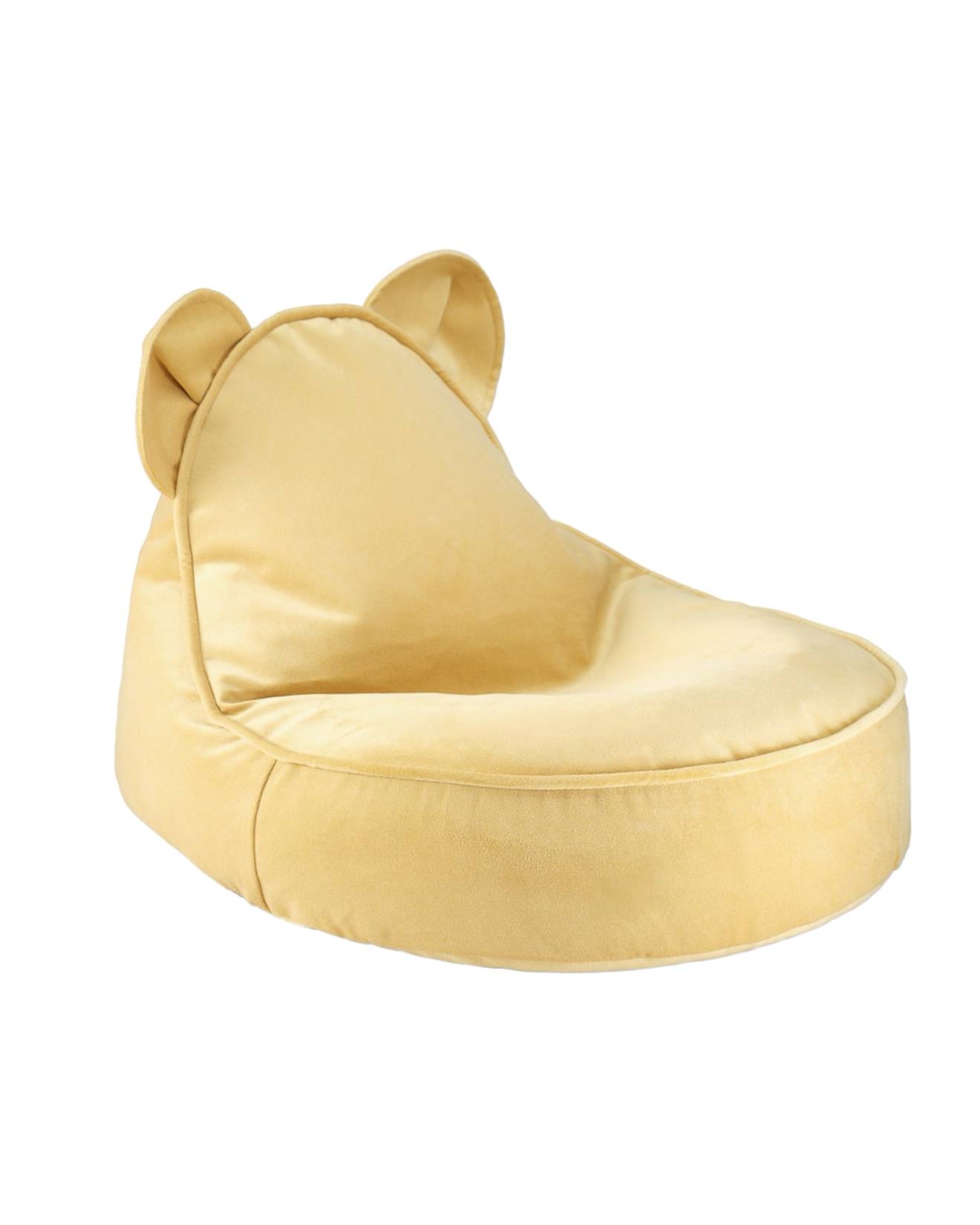 Pouf Poire Ours Chambre Enfant - Fauteuil Comfortable En Velours Salted Caramel
