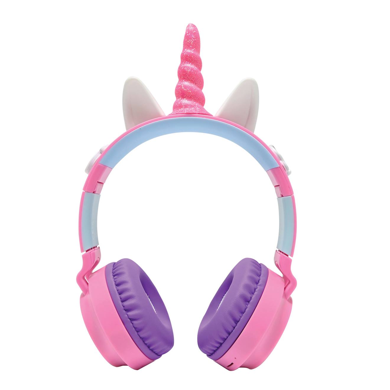Casque Lumineux Pliable Bluetooth Et Filaire Licorne Avec Limitation Du Volume Multicolore
