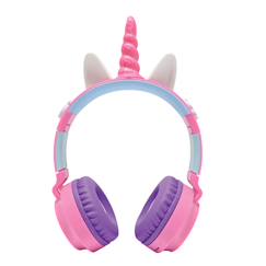 Jouet-Casque lumineux pliable bluetooth et filaire licorne avec limitation du volume