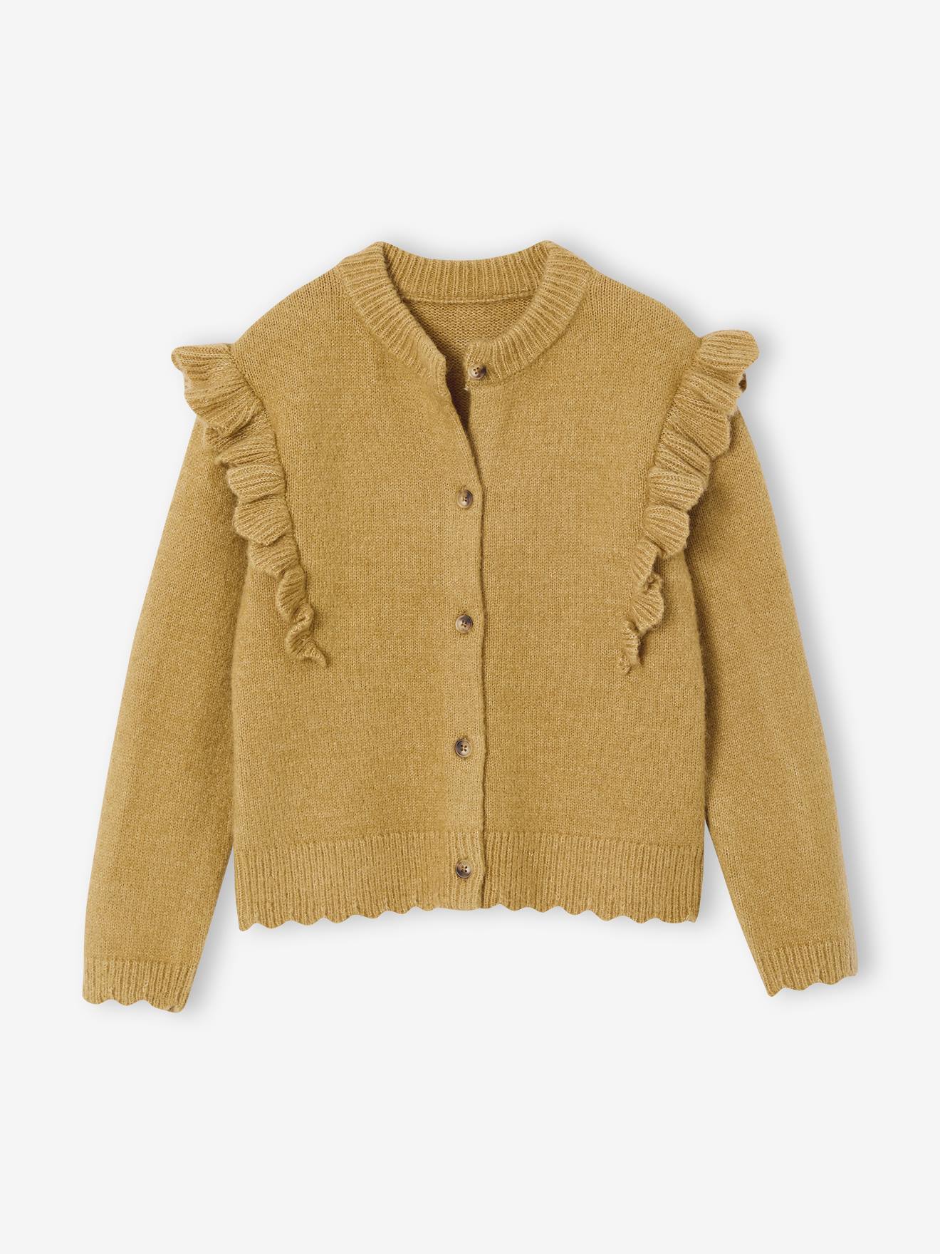 Gilet fille volants fantaisie bronze