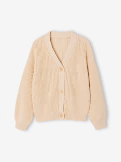 -Gilet fille en côte perlée