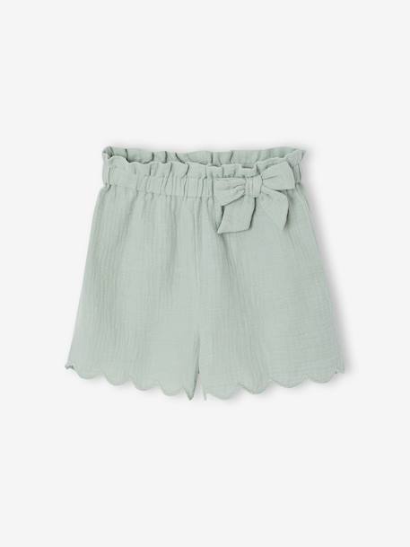 Fille-Short fille volanté en gaze de coton