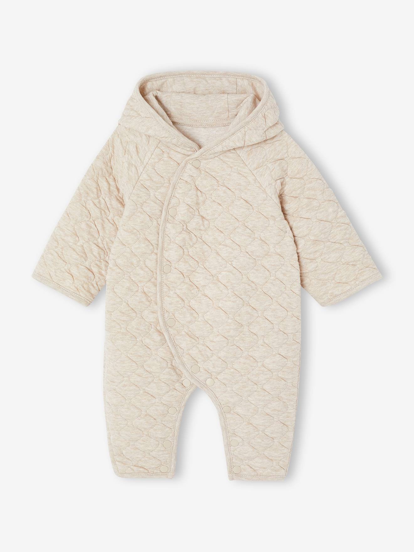 Combipilote bébé en jersey beige chiné (Vertbaudet) - Image 2