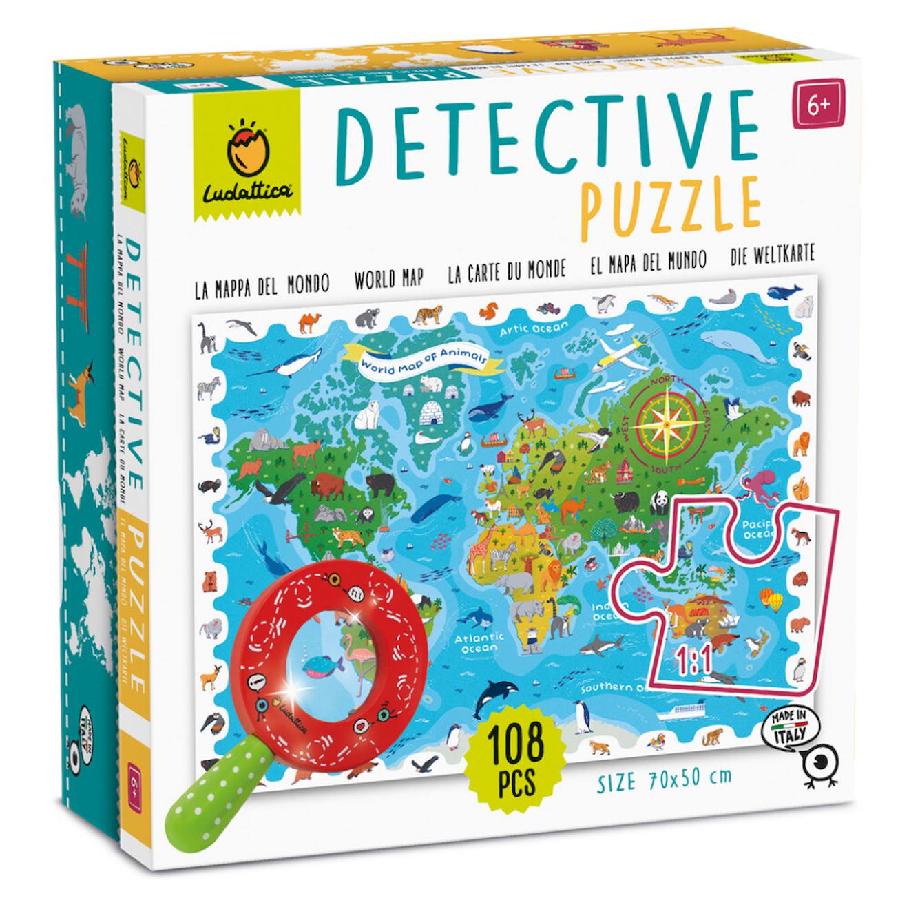 Puzzle De Détective - Carte Des Animaux Multicolor