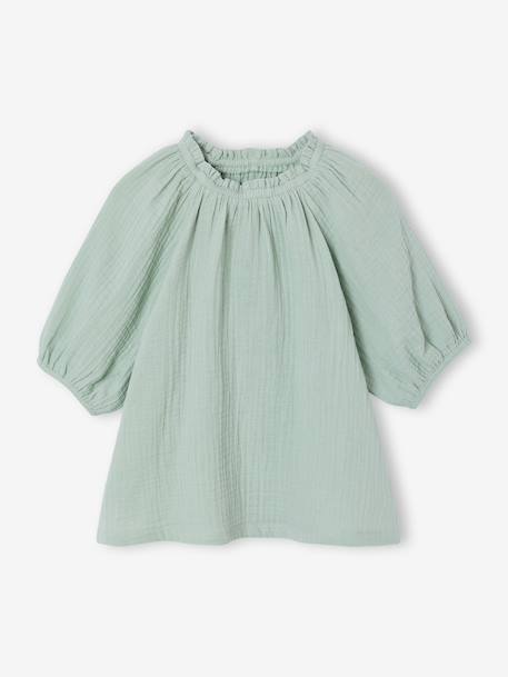 Fille-Chemise, blouse, tunique-Blouse fille en gaze de coton