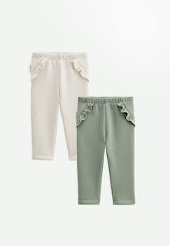 Bébé-Pantalon, jean-Lot de 2 leggings bébé en molleton ultra chaud lison