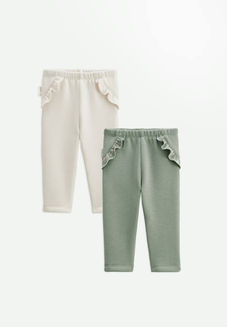 Bébé-Legging-Lot de 2 leggings bébé en molleton ultra chaud lison