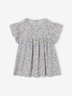 Blouse fille imprimée manches courtes à volants  - vertbaudet enfant