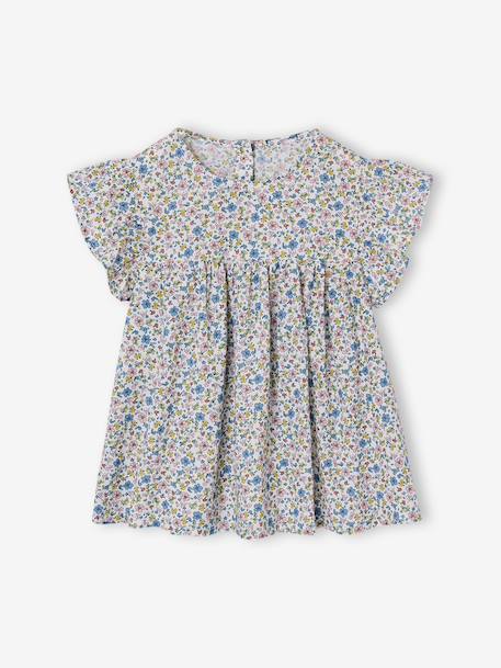 Blouse fille imprimée manches courtes à volants  - vertbaudet enfant