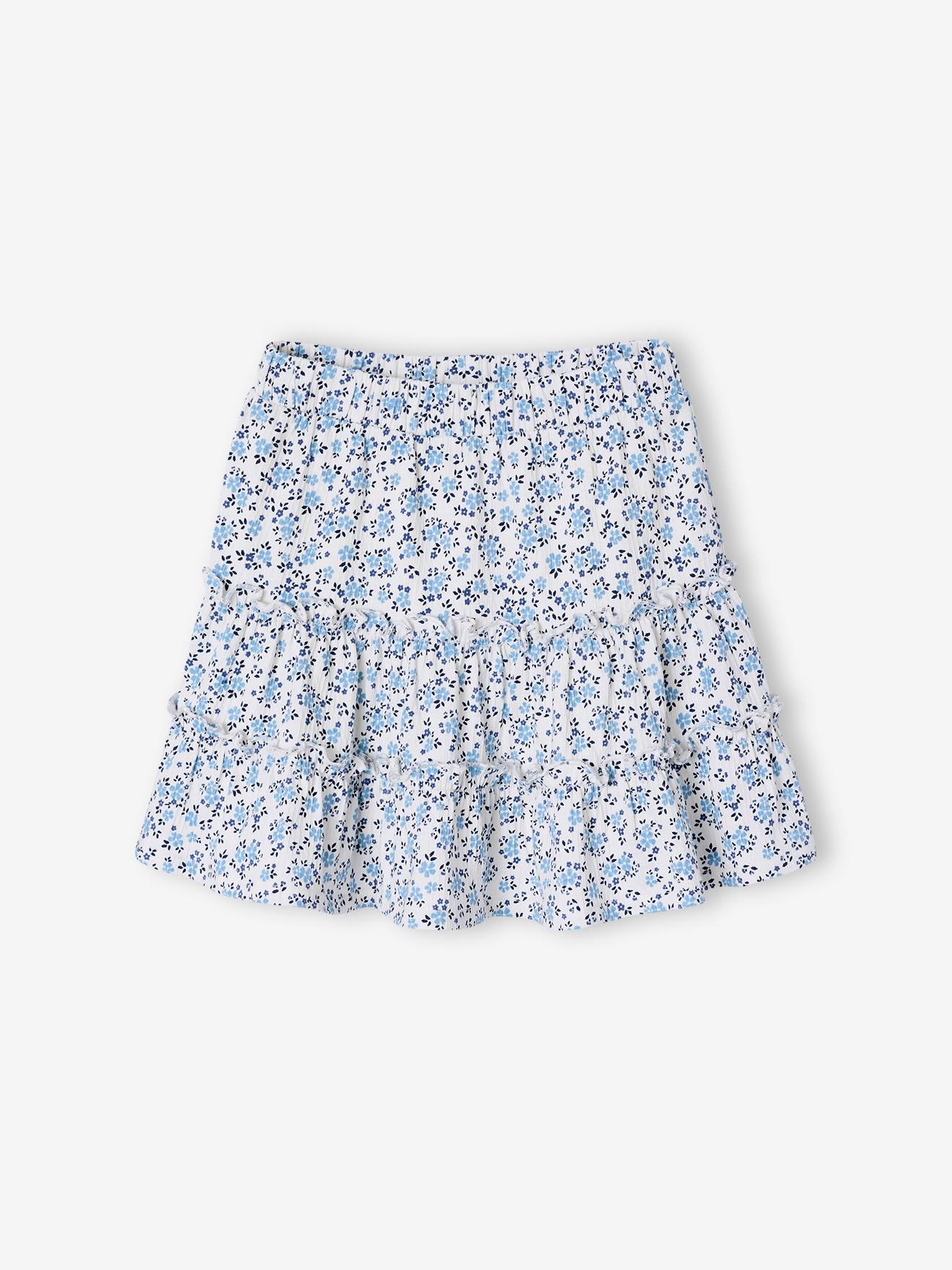 Jupe short fille en jersey écru