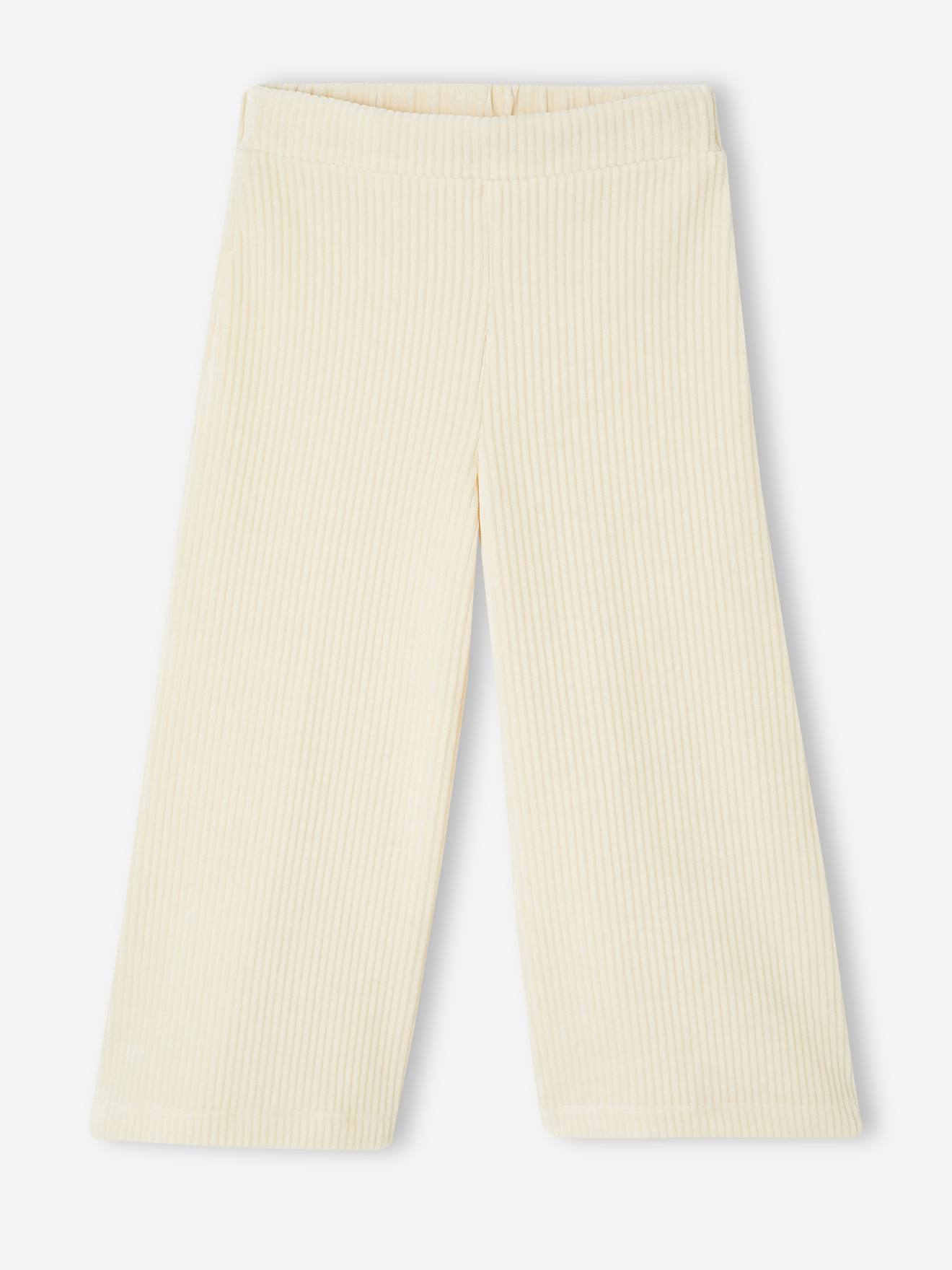 Pantalon fille large en velours cru 10 €