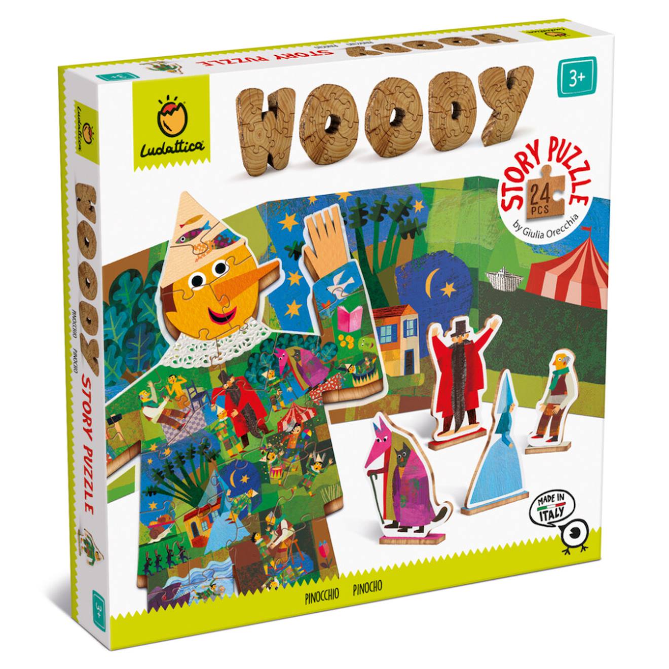Puzzle En Bois Paysage Avec 12 Animaux À Placer – Jeu Éducatif Multicolor