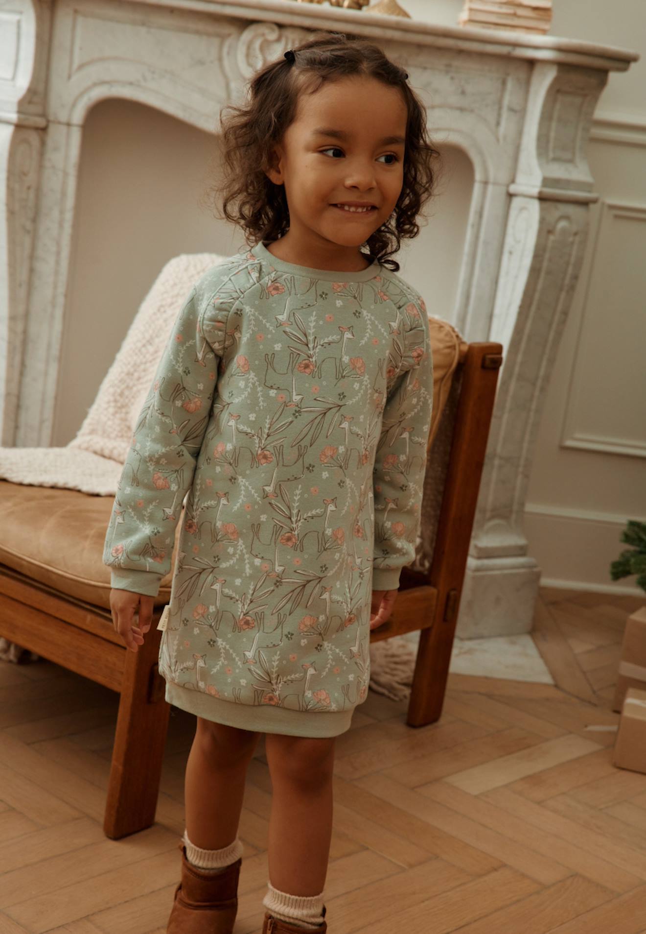 Robe Enfant En Molleton Lison Vert