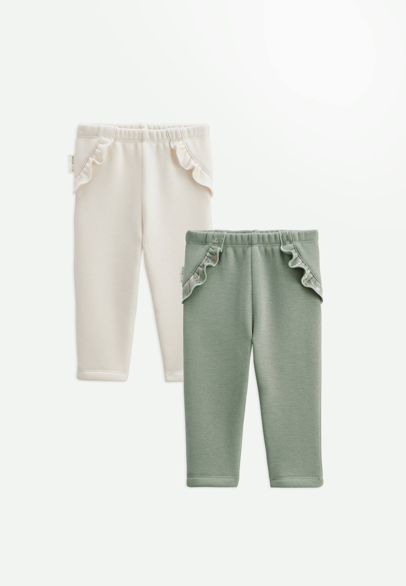 Lot De 2 Leggings Enfant En Molleton Ultra Chaud Lison Vert