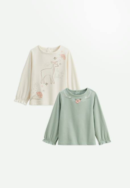 Lot de 2 t-shirts enfant manches longues lison  - vertbaudet enfant