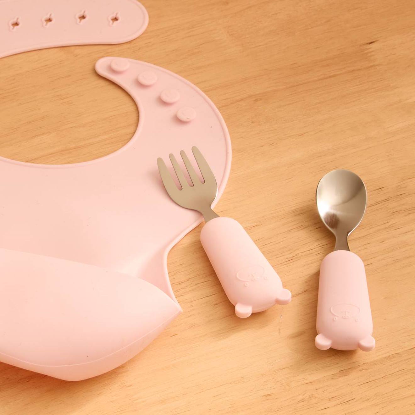 Set Couverts Cuillère Et Fourchette Yum L.16,5cm Rose Rose