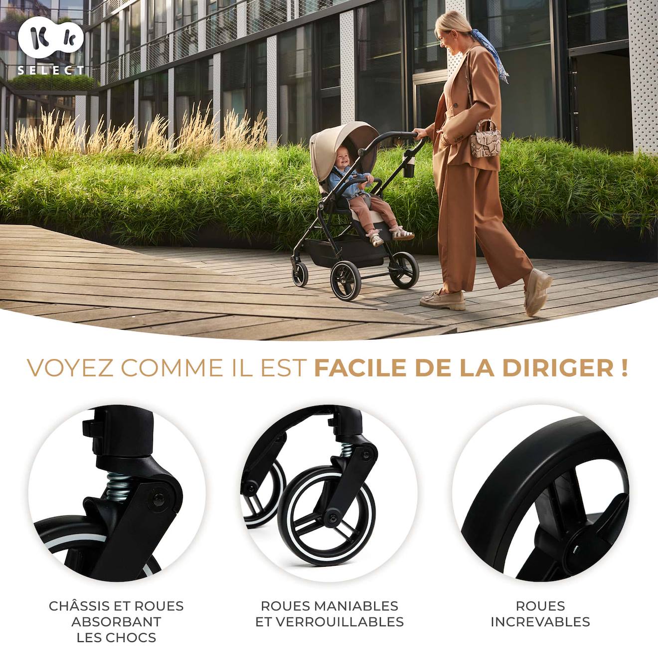 Poussette Avec Nacelle Et Accessoires Noir (Kinderkraft) - Image 2