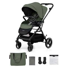 Puériculture-Poussette-Poussette 2 en 1 Kinderkraft YOXI avec Roues Anti-Crevaison, Dossier Réglable, Nacelle Confortable et UPF50+