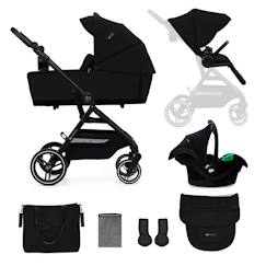 Puériculture-Poussette-Poussette 3 en 1 Kinderkraft YOXI avec Nacelle Transformable, Siège Réversible, MINK PRO i-Size et Roues Increvables