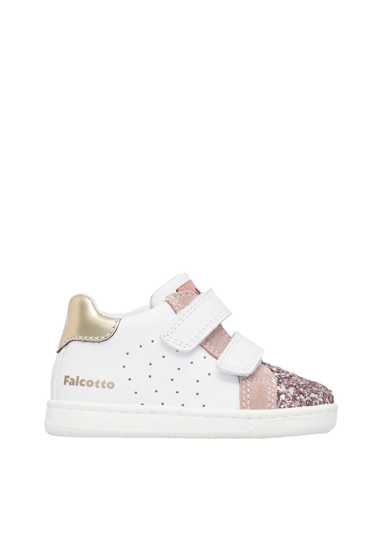 Baskets En Cuir Et Suède Kiner Vl Blanc-rose-