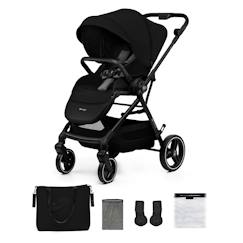 Puériculture-Poussette-Poussette 2 en 1 Kinderkraft YOXI avec Roues Anti-Crevaison, Dossier Réglable, Nacelle Confortable et UPF50+