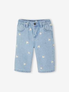 Jean large bébé fille petits coeurs brodés  - vertbaudet enfant