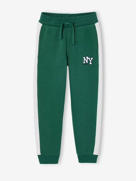Jogging garçon bande côté bordeaux+gris chiné+rouge+vert 12 - vertbaudet enfant 