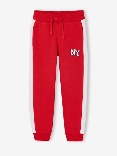 Jogging garçon bande côté bordeaux+gris chiné+rouge+vert 8 - vertbaudet enfant 