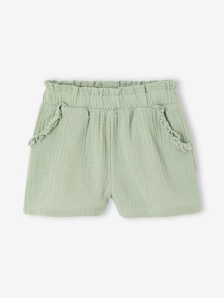 Fille-Short fille taille en gaze de coton