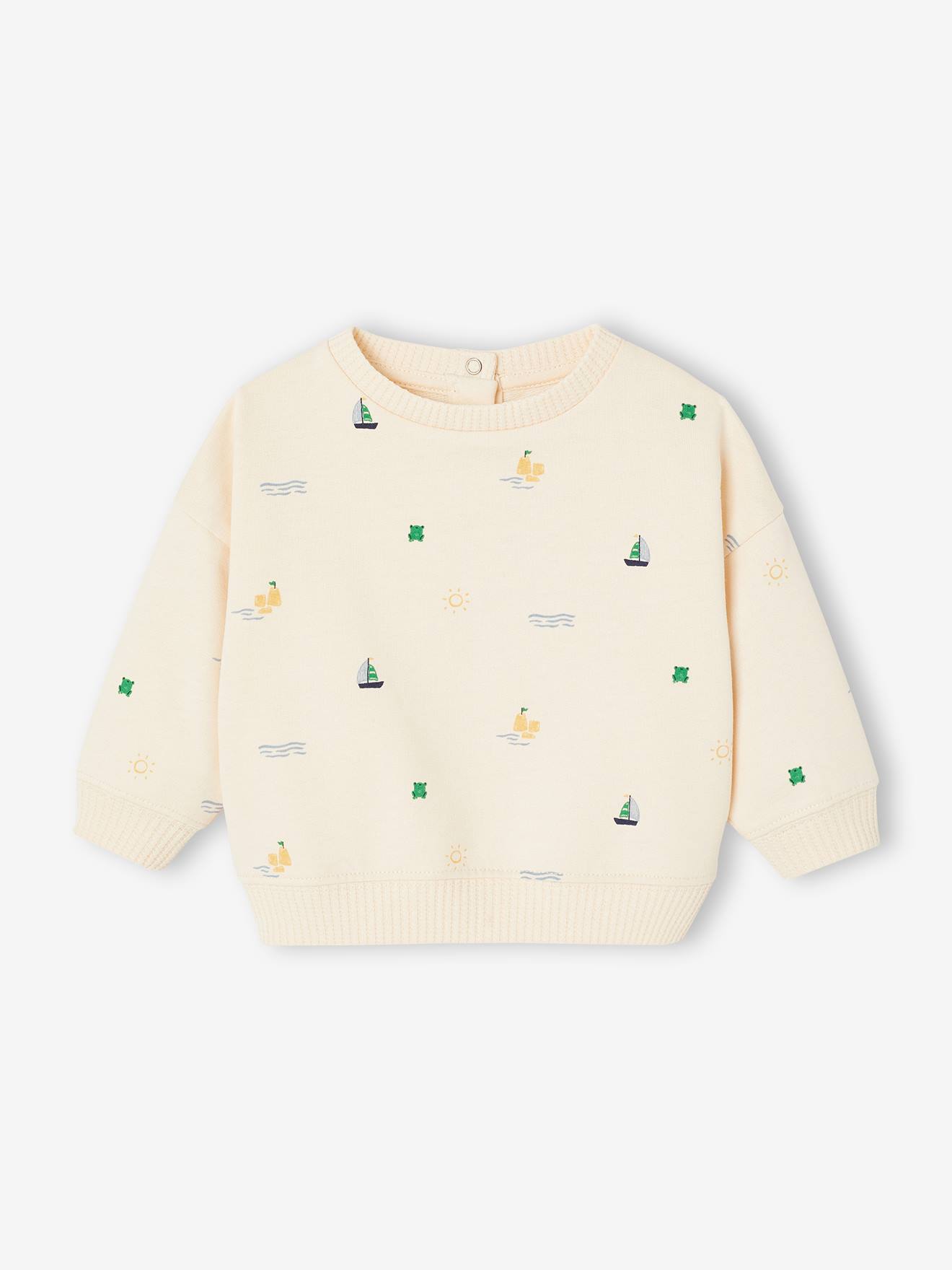 Sweat bébé garçon fantaisie écru