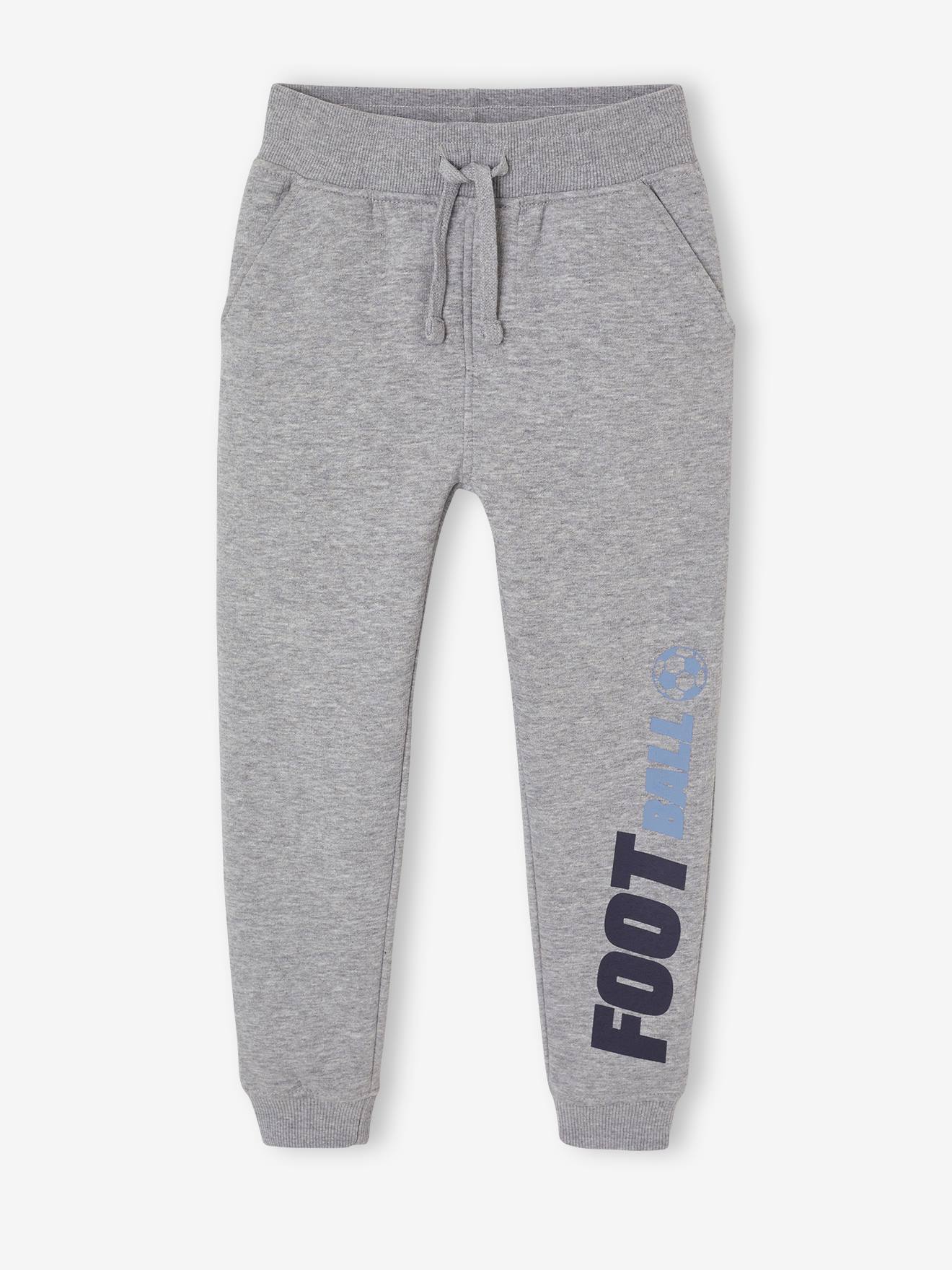 Jogging garçon maxi inscription sport gris chiné