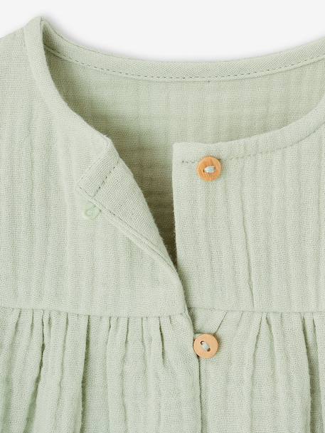 Blouse à volants imprimée fleurs fille marine