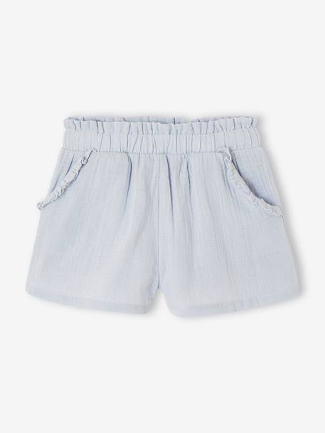 Fille-Short fille taille en gaze de coton