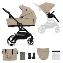 Puériculture-Poussette-Poussette 2 en 1 Kinderkraft YOXI avec Nacelle Pliable, Siège Réversible, Roues Increvables et UPF50+