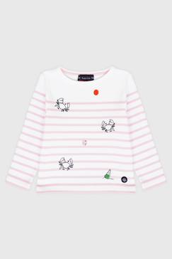 Garçon-T-shirt, polo, sous-pull-T-shirt-Marinière en coton épais enfant