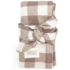 -Lot de 2 langes minimax vichy caramel (140 x 100 m)