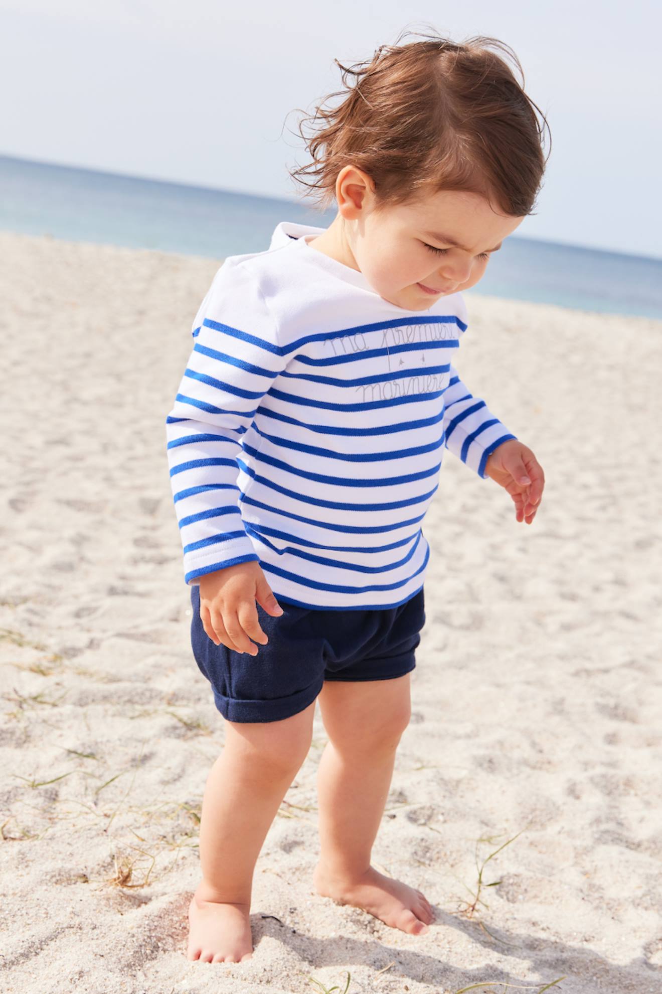 Marinière En Coton Ma 1ere Marinière Bébé Blanc/etoile