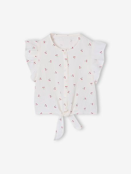 Blouse fille manches volantées  - vertbaudet enfant