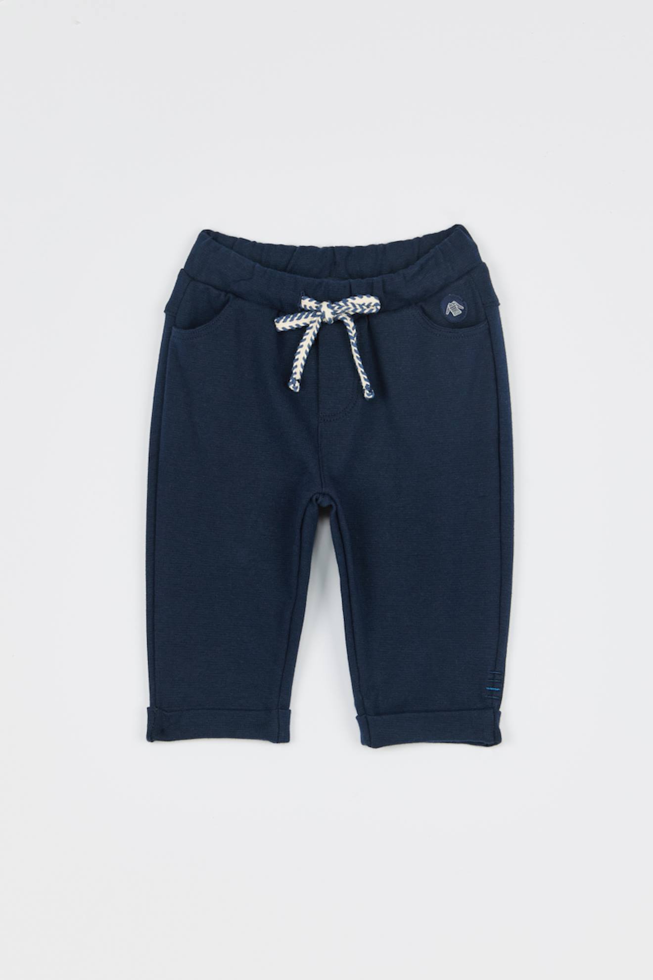 Pantalon En Coton Maille Bébé Marine Deep