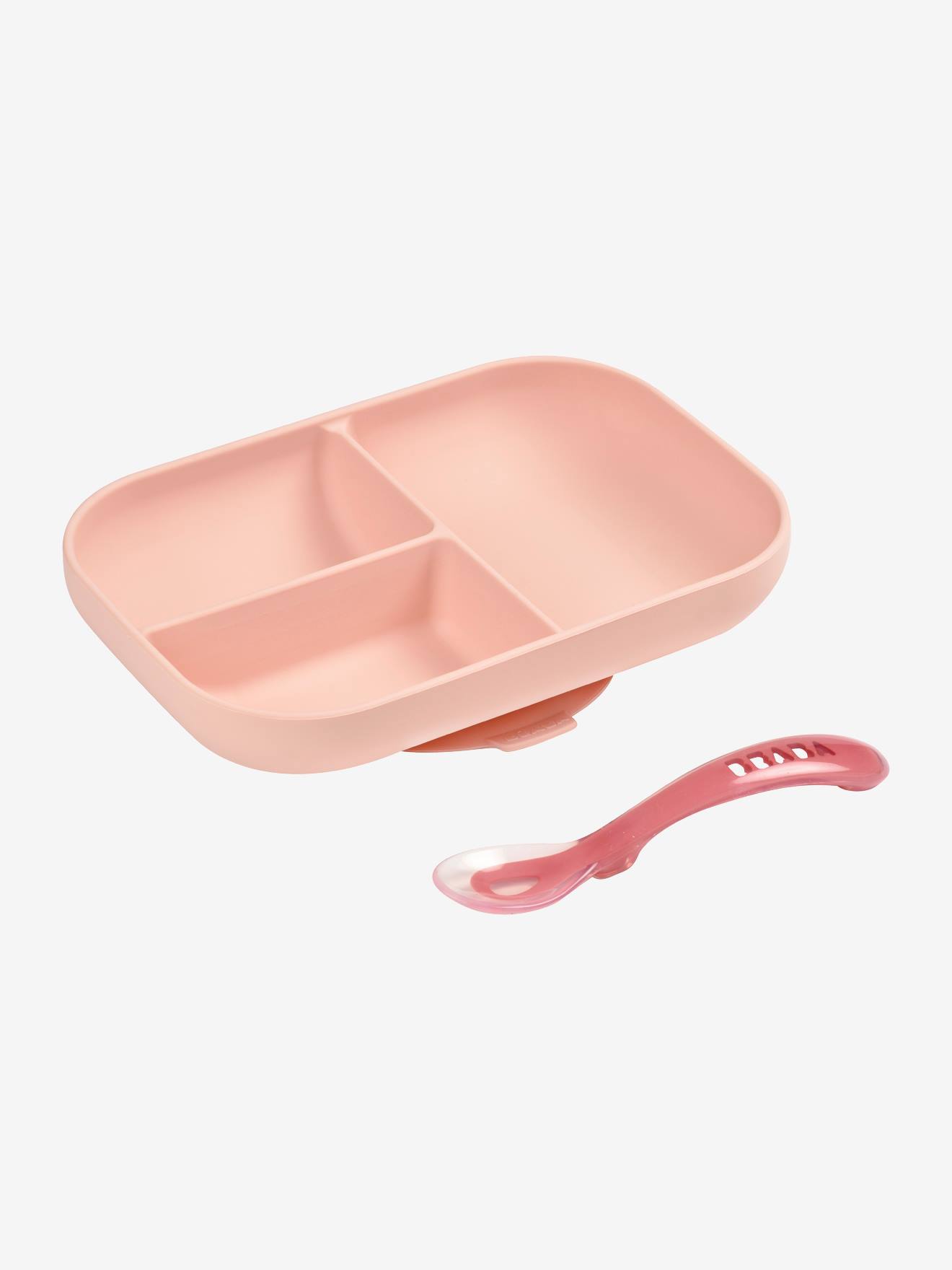 Set vaisselle 2 pièces silicone BEABA rose