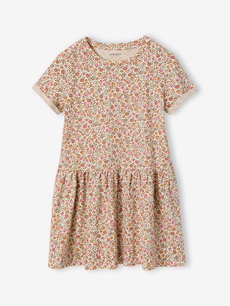 Fille-Robe imprimée fille manches courtes