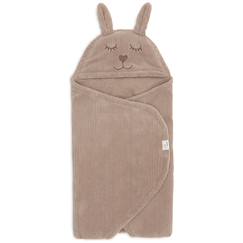 Puériculture-Couverture nomade bunny cloudy rib milky coffee