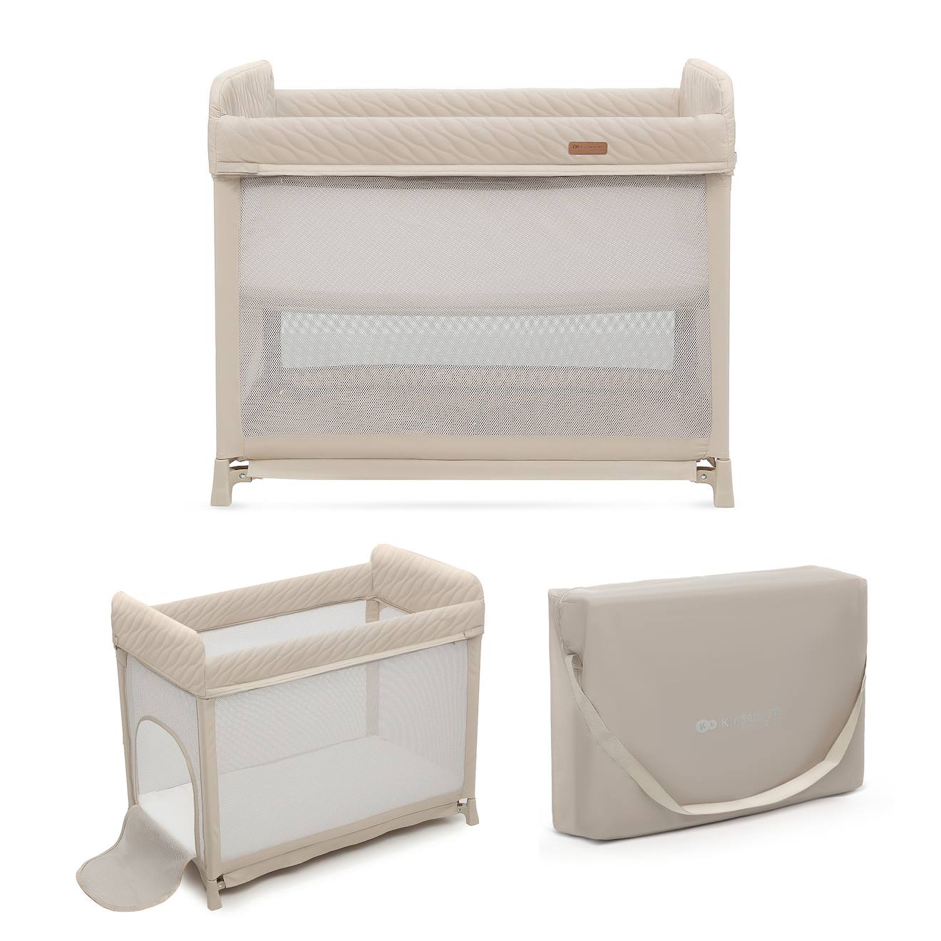 Lit Parapluie Kinderkraft Moon Dream Avec Sommier Suspendu, Matelas Inclus, Pliage En Un Geste Et Sac De Transport Beige (Kinderkraft) - Couverture