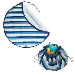 Jouet-Tapis de jeu & sac à jouets- outdoor - blue green stripes