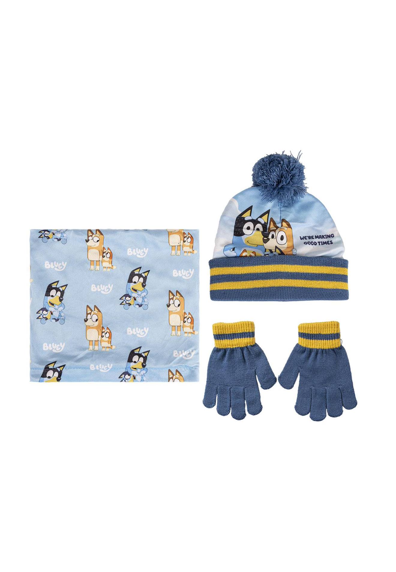 Bonnet + Gants + Tour De Cou Snood - Bluey Multicolor